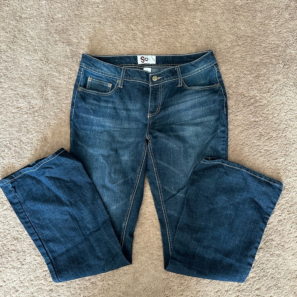 SO boot cut jeans size 13 dark wash